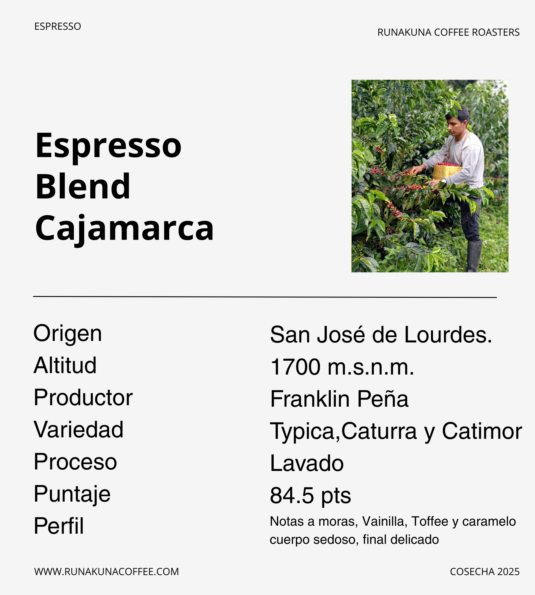 Espresso San José de Lourdes, Cajamarca.